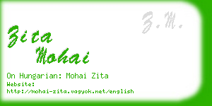 zita mohai business card